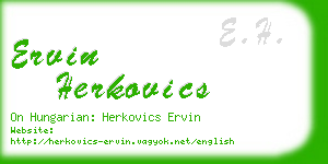 ervin herkovics business card